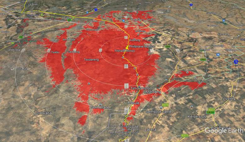 Antenna Radiation Plot For Phitshane-Molopo Botswana East